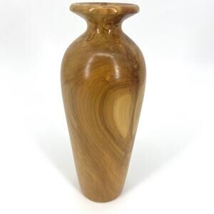 Vintage Hand Lathed Aspen Wood Vase Made in USA 8"